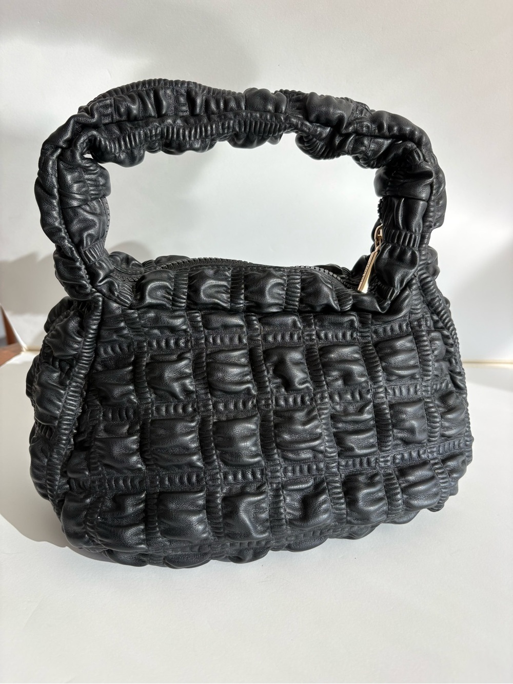 Jason Wu Black Faux Leather Small Hobo Bag Bubble Design